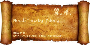 Mosánszky Adony névjegykártya
